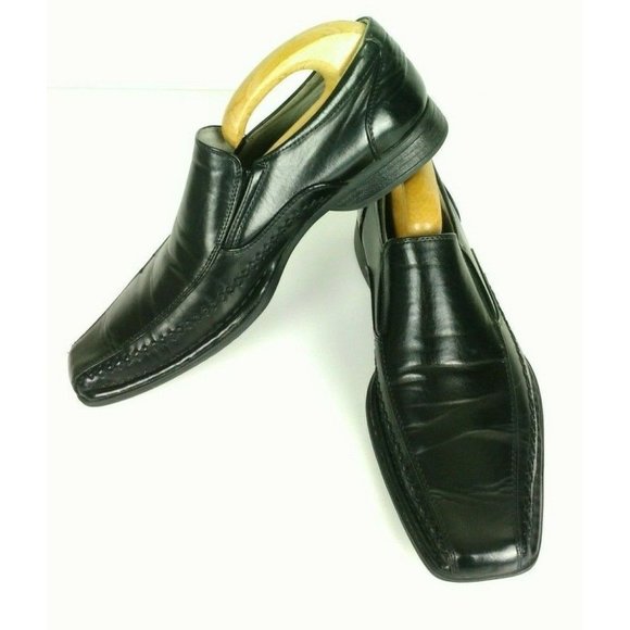 Steve Madden Other - Steve Madden M-Trace Black Leather Dress Loafers Men's Size 8